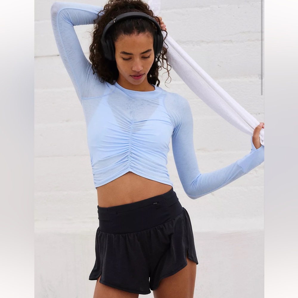 FP Movement by Free People Light Blue Long Sleeve Top